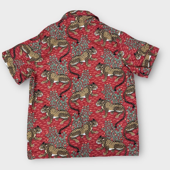 PrintFresh Cotton Pajama Short Set in Scarlet Bagheera Leopard Size Medium - Picture 7 of 13